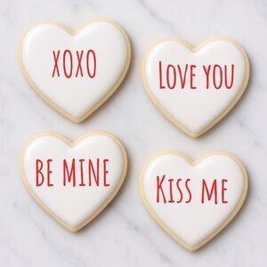 Heart-Shaped Sugar Cookie Clay Coasters Handmade – Set of 4